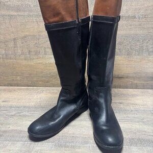 Clarks Pita Topeka Black/Brown Leather Riding Boots Women's Size 10